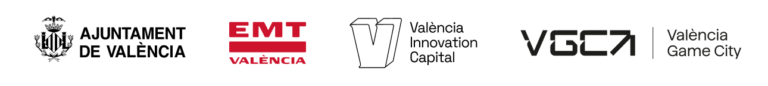 Logos de Ayuntamiento Valencia, EMT Valencia, Valencia Innovation Capital y Valencia Game City